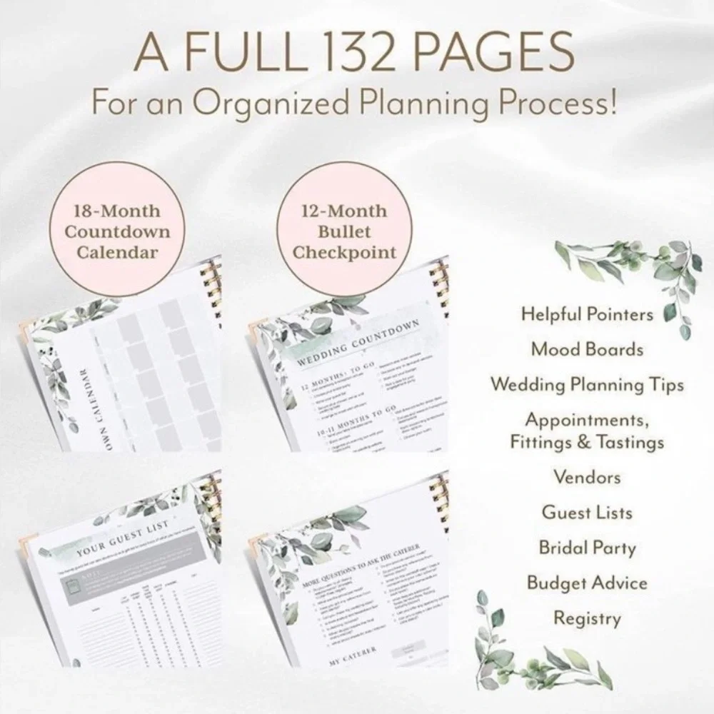 Wedding Planner Organizer | Engagement Diary Gift Book | Bride To Be Countdown